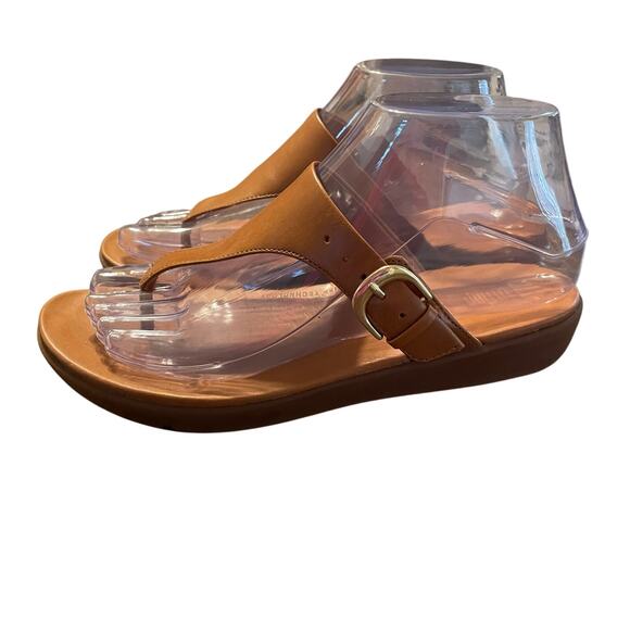 FitFlop Adjustable Leather Toe-Post Sandals Size 6 - Picture 5 of 10